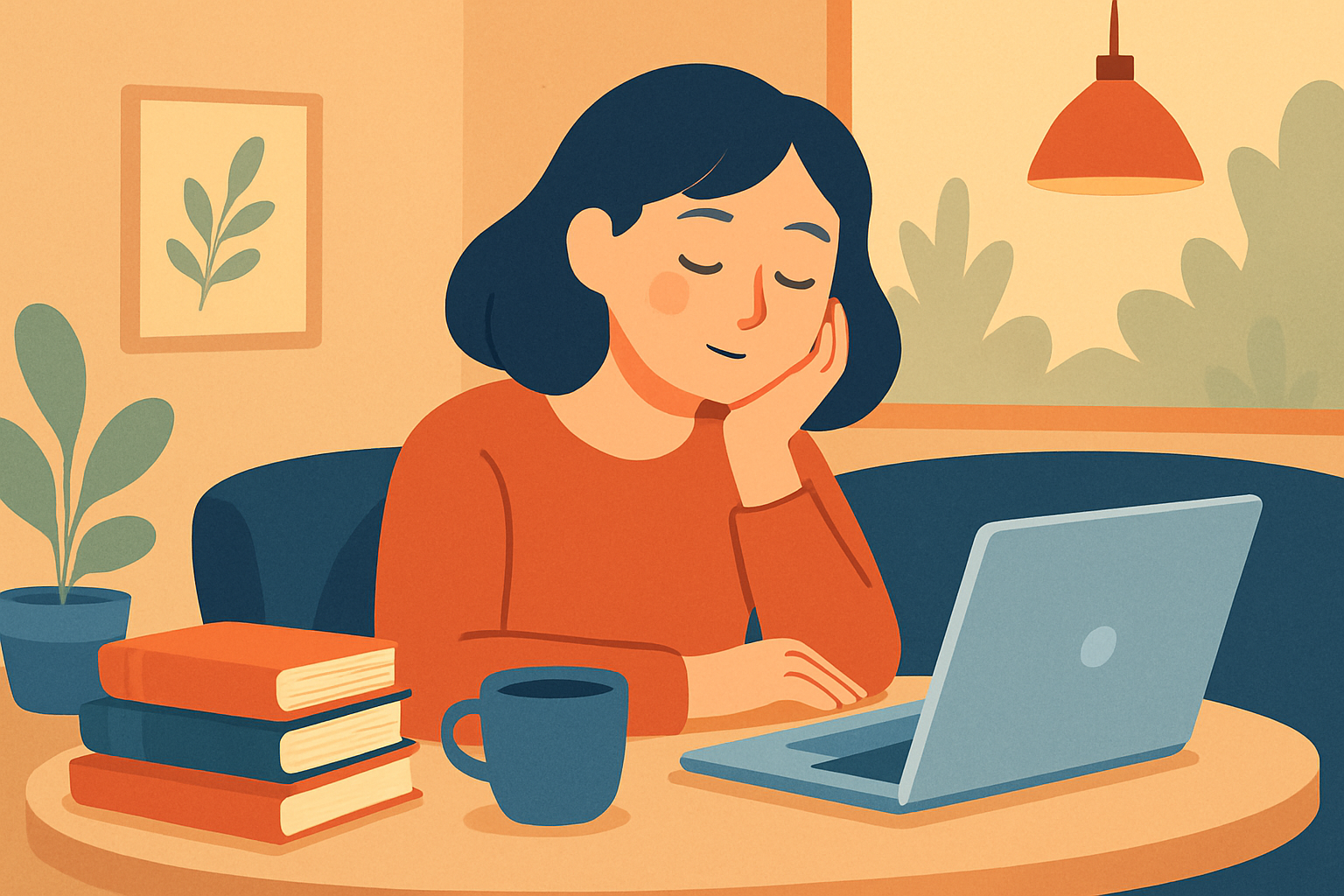 Une personne introvertie en pleine réflexion dans un environnement calme