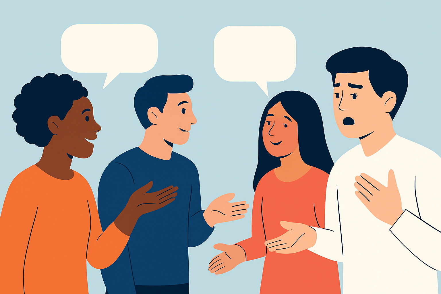 Illustration des différentes expressions faciales et langages corporels influençant la perception d’antipathie à travers diverses cultures