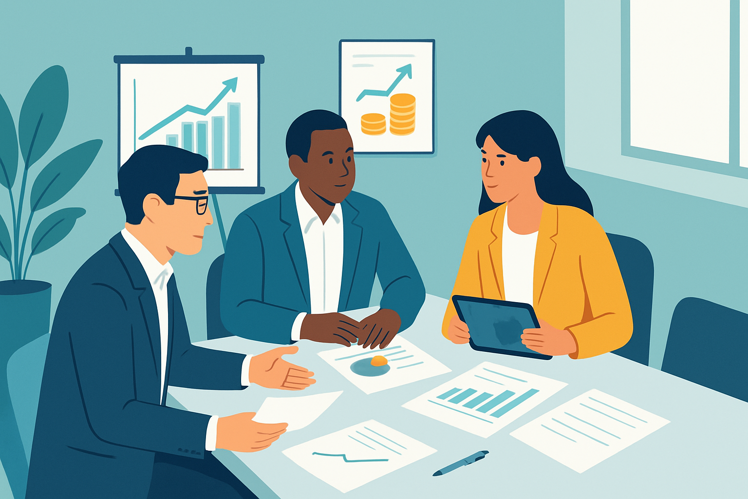 Réunion d'experts en fiscalité et investisseurs discutant des opportunités à l'Île Maurice