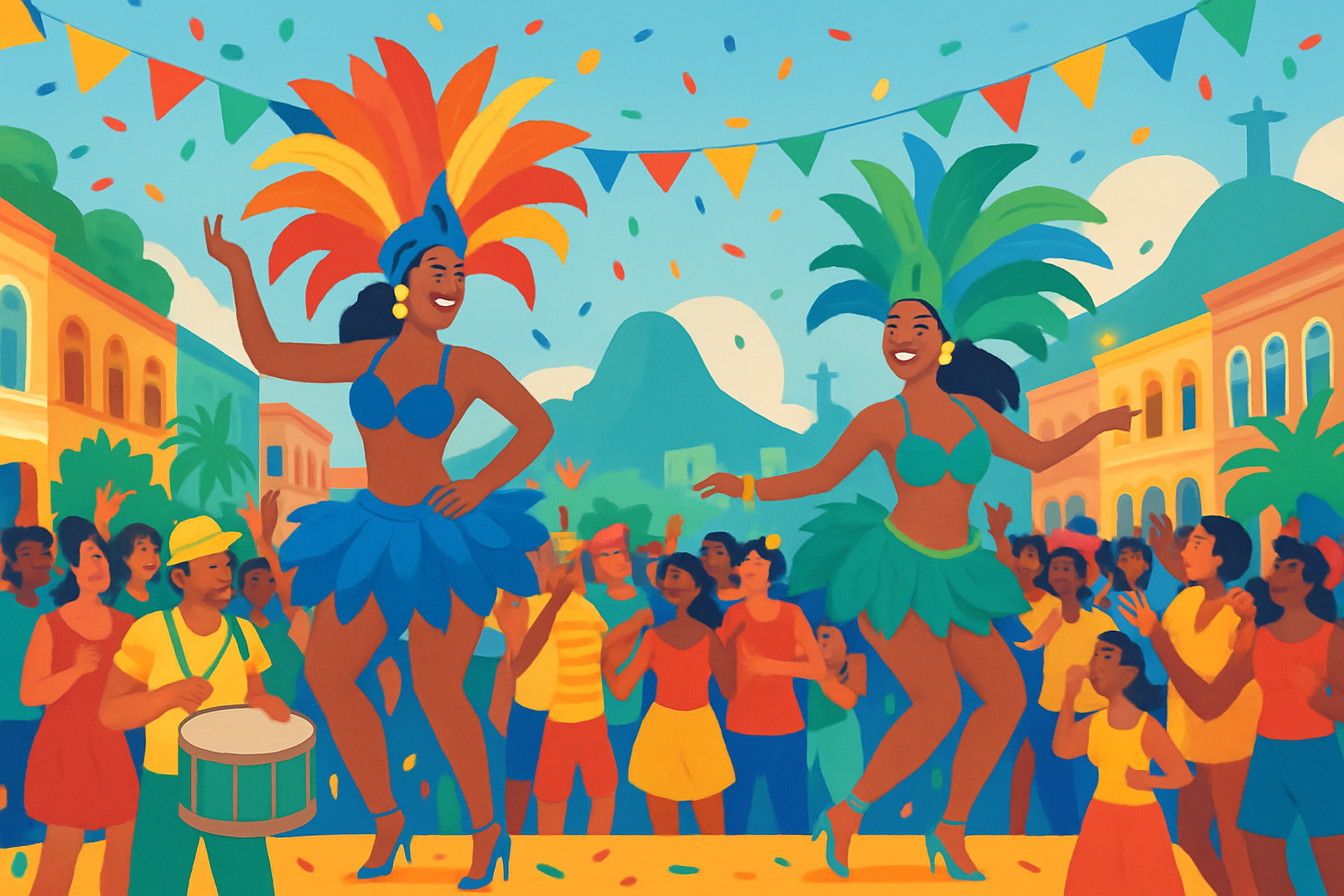 Le Carnaval de Rio de Janeiro, un des événements culturels les plus emblématiques coïncidant avec les vacances scolaires.
