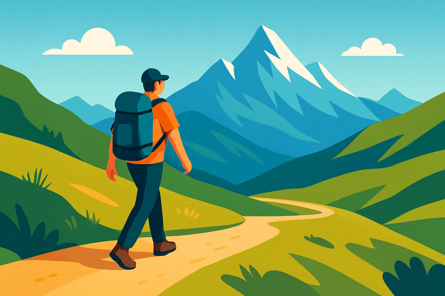 Randonnée en altitude dans les Trois Vallées sous un ciel d'été clair