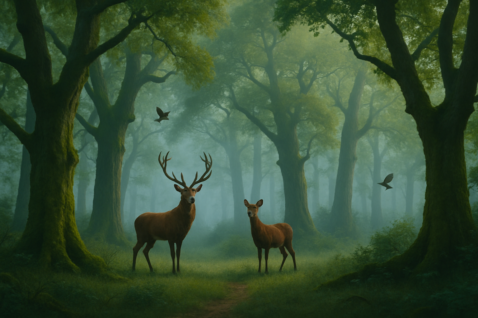 Paysage typique du parc national de forêts montrant la diversité des habitats forestiers et la faune emblématique.