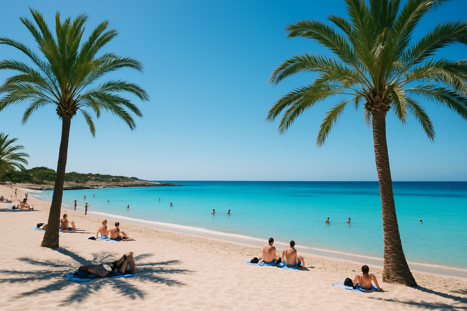 Une plage emblématique des Baléares offrant un mélange parfait de sable fin et eau cristalline