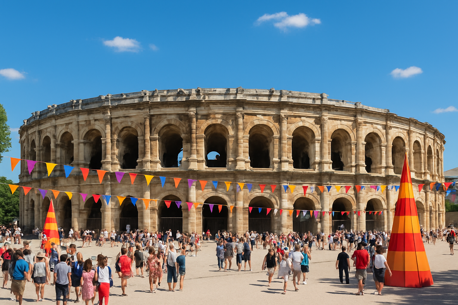 Les Arènes de Nîmes, amphithéâtre romain impressionnant et lieu culturel majeur