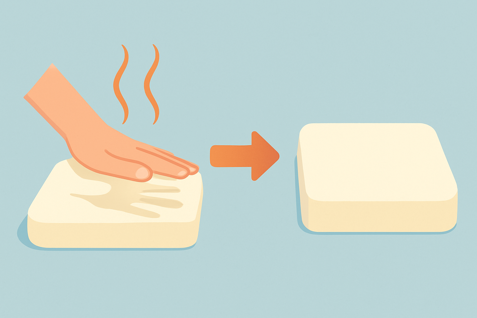 Illustration du mécanisme d’adaptation et de retour à la forme d’un matériau en mémoire de forme